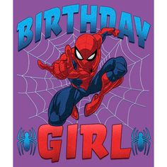 Elevate your birthday celebration with the Girl's Marvel Bday Girl Spidey T-Shirt in vibrant Purple Berry. This large-sized tee is perfect for any young Marvel fan looking to showcase their superhero spirit!

- Material: Durable and comfortable fabric
- Color: Purple Berry
- Size: Large
- Gender: Female
- Age Group: Kids
- Features a dynamic Spider-Man graphic with "Birthday Girl" text and spider web accents

Officially licensed by Marvel, this t-shirt is ideal for birthday parties or any fun oc Spider Man Swinging, Happy Birthday Girl, Superhero Fashion, Mens Birthday Party, Marvel Shirt, Spiderman Birthday, Bday Girl, Birthday Girl Shirt, Marvel Girls