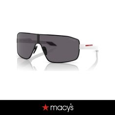 in stock Modern White Sunglasses With Metal Frame, Black Rims, Men's Sunglasses, Red Stripe, Face Shapes, Matte Black, Prada, Mens Sunglasses, Pick Up