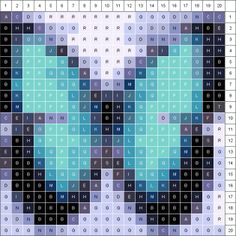 a cross stitch pattern with blue and black squares in the shape of an elephant's head