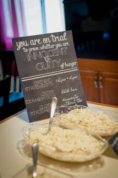 a table with a sign that says you are on trial to prepare whatever you want