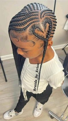 Girls Braided Hairstyles Kids, Black Kids Braids Hairstyles, Lemonade Braids Hairstyles, Cute Toddler Hairstyles, Kid Hairstyles, Lil Girl Hairstyles, Kid Braid Styles, Cute Braided Hairstyles