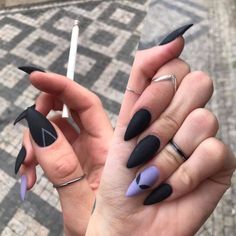 Summer Nails Art, Witchy Nails, Black Acrylic Nails, Hippie Nails, Gothic Nails, Goth Nails, Edgy Nails, Designs Nail, Trendy Nail Design