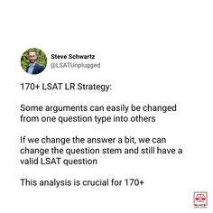 steve schwatz tweets about his strategy for the lsatt strategy