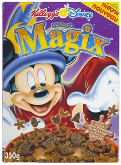 mickey mouse's magic cereal is shown in the box