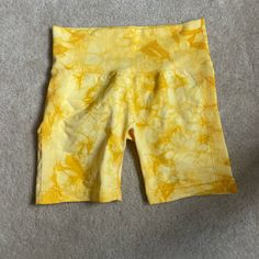 Brand New Perfect Condition Never Worn Just Don’t Fit And Missed Return Window Yellow Stretch Shorts For Beach, Yellow Stretch Shorts For Vacation, Yellow Fitted Short Bottoms, High Waist Yellow Shorts For Beach, Yellow Bottoms With Built-in Shorts, Yellow High Waist Fitted Shorts, Yellow Fitted Summer Shorts, Fitted Yellow Shorts For Beach, Stretch Neon Yellow Bottoms For Summer