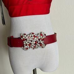 Woman’s Retro Belt Red Size 40 Christos Buckle Retro Accessories, Limited Time, Buckle, Women Accessories, Red, Silver, Color