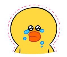 a cartoon duck with tears on it's face and the caption says,