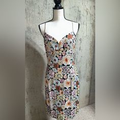 Muse Dresses - 100% Silk Embroidered/Beaded Short Slip Dress, Multi Color Print. This Dress Is Sexy, Flirty And Fun! Perfect For Special Occasion Party Or Date Night Out! Fitted Size 10 Material: 100% Embroidered Silk Lined (Nylon I Believe) Care: Dry Clean Only Condition: New With Tags V-neck Dress With Multicolor Floral Embroidery, Spring Embellished Dress With Spaghetti Straps, Summer Silk Midi Dress With Floral Embroidery, Embroidered Fitted Mini Dress With Spaghetti Straps, Fitted Multicolor Embroidered Mini Dress For Spring, Fitted Mini Dress With Multicolor Embroidery For Spring, Fitted Multicolor Embroidery Mini Dress For Spring, Fitted Mini Dress With Multicolor Floral Embroidery, Fitted Mini Dress With Multicolor Embroidery