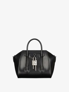 Mini Antigona Lock bag in Box leather - black | Givenchy US Givenchy Mini Antigona, Mini Antigona, Micro Bags, Latest Handbags, Mini Handbag, Givenchy Women, Mini Handbags, Black Gift, Black Bag