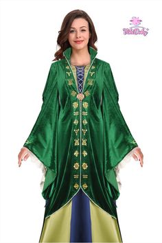 Vikidoky Hocus Pocus 2 Winifred Sanderson Dress New Edition Hocus Pocus Fancy Dress, Winnie Sanderson, Winifred Sanderson, Hocus Pocus 2, Sanderson Fabric, Hocus Pocus Halloween, Witch Dress, Easy Costumes, Halloween Costumes For Couples