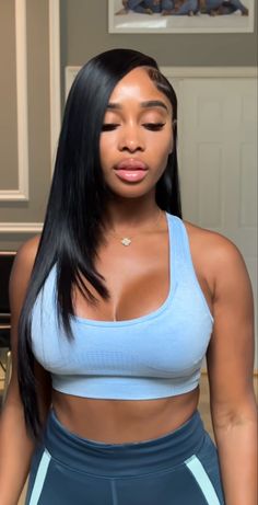 Quick Weave Hairstyles, Hair Stylies, Dope Hairstyles, Hair Ponytail Styles, Ponytail Styles, Looks Black, Front Lace Wigs Human Hair, Side Part, Baddie Hairstyles