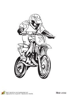 a drawing of a person on a dirt bike with helmet and goggles riding it