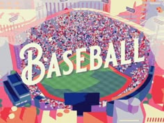 a baseball stadium filled with lots of people and the word baseball on top of it