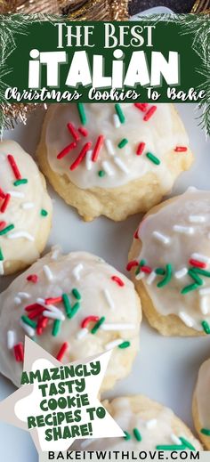 A tasty collection of the best Italian Christmas cookies to bake featuring Italian ricotta cookies and text title. Anise Cookie Recipe, Anise Cookies, Jam Thumbprint Cookies, Dessert Spread, Christmas Sprinkles