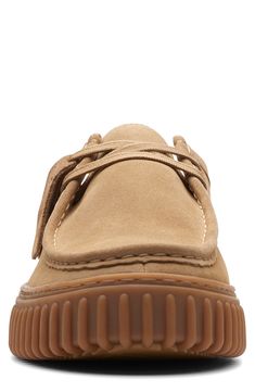 A low-cut silhouette highlights the relaxed comfort of a classic suede chukka built on a springy rubber cupsole with bold ribbing. Removable, cushioned insole with arch support Leather upper and lining/rubber sole Imported Casual Slip-on Sneakers With Suede Lining, Suede Sneakers With Rubber Sole And Moc Toe, Suede Moc Toe Sneakers With Rubber Sole, Suede Sneakers With Textured Sole And Moc Toe, Suede Sneakers With Leather Sole And Moc Toe, Suede Moc Toe Sneakers With Leather Sole, Chukka Sneakers, Suede Chukkas, Loafer Slippers