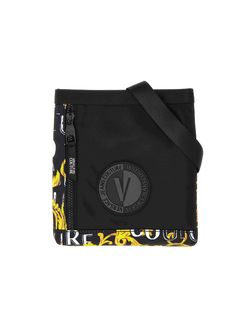 Versace Jeans Couture bag. Dimensions: L19 cm X H21 cm X P1 cmComposition: 95% Cotton, 5% Elastane Designer Crossbody Bag With Zipper Closure, Designer Satchel With Adjustable Strap In Pouch Shape, Designer Satchel Pouch With Adjustable Strap, Designer Shoulder Bag Pouch, Designer Rectangular Shoulder Bag With Logo, Designer Crossbody Pouch With Removable Pouch, Designer Shoulder Bag With Logo For Daily Use, Designer Logo Shoulder Bag For Daily Use, Designer Shoulder Bag With Logo