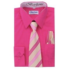 Made from a soft and comfortable poly/cotton blend fabric. (65% polyester / 35% cotton) This classically stylish boy's collared dress shirt comes in a slim fit which is slightly more of a tailored fit than a regular fit. It also features a front pocket, standard cuffs, and coordinates perfectly with virtually any jacket, trousers, suit, tie, and cufflinks, offering endless wardrobe possibilities. The shirt includes a nice tie and matching hanky. Available in a myriad of appealing colors, ranging Kids Dress Boys, Shirt With Tie, Dress Shirt And Tie, Long Sleeve Fitted Dress, Matching Patterns, Stylish Boys, Boys Long Sleeve, Long Sleeve Shirt Dress, Featuring Dress