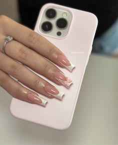 Nails Acrylic Tips, White Nail Inspo, Bow Trend, Acrylic Tips, Wow Nails