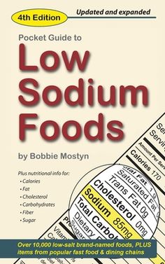 the book cover for pocket guide to low sodium foods