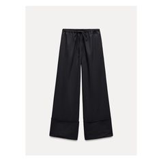 ZARA WOMAN COLLECTIONPants with a mid-rise adjustable drawstring. Wide leg. Cuffed. Zara Marine Pant, Striped Wide Leg Trousers, Trousers Women Wide Leg, Trench Coat Dress, Striped Wide Leg Pants, Cardigan Sweater Vest, Shirt Blouses Tops, Tshirt Skirt, Pantalon Large