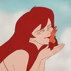 ariel from the little mermaid kissing her nose