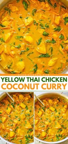 Whip up this Thai yellow curry recipe! Healthy yet hearty and authentic-tasting, this Thai chicken coconut curry is an easy chicken dinner to impress family and friends. Plus, this Asian dish is gluten-free!