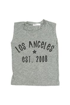 L.A. Muscle Tee. Made in the beautiful USA. Preshrunk. Machine wash cold, tumble dry low. Muscle Tee, Muscle Tees, Quality Clothing, Childrens Clothes, Brooklyn, Made In Usa, Sleeveless Top, Black And Grey, Cricut