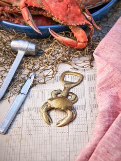 Vintage Brass Crab Bottle Opener Weston Table Garage Organisation, Brass Bottle Opener, Crab Boil, Crab Shack, Christmas Collage, Dream Kitchens, Beach Bar, Work Inspiration, Beach Bars