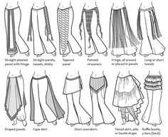 the different types of skirts that can be worn in various styles and colors, including one with