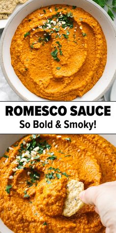 Romesco sauce recipe Spanish Sauce, Romesco Sauce Recipe, Romesco Sauce, Best Gluten Free Recipes, Tomato Soup Recipes, Fun Salads, Fire Roasted Tomatoes, Spread Recipes, Gluten Free Recipes Easy