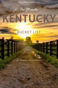 the ultimate kentucky bucket list is shown in front of an image of a dirt road