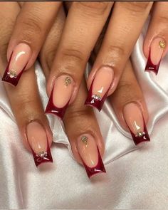 French tips,Minimalist,Summer nails, Prom nails, Burgundy,Vine Red. Nails That Match Burgundy Dress, Dark Red Nail French Tip, French Tips Burgundy, White And Wine Nails, Maroon Graduation Nails, Nails For A Burgundy Dress, Wine Red Fall Nails, Nails That Go With Burgundy Dress, Burgundy Short Nails With Design