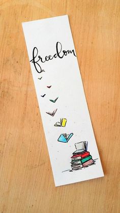 a bookmark with the words freedom on it