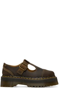 Dr. Martens - Brown Bethan Arc Leather Platform Mary Jane Oxfords Brown Platform Mary Janes, Brown Doc Marten Sandals, Dr Martens Clogs, Dr Martens Jorge Outfit, Dr Martens Low Outfit, Lace Up Shoes Outfit, Brown Doc Martens Outfit, Brown Docs, Dr Martens Bethan