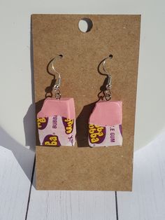 Bubble Gum Earrings, Gum Earrings, Hubba Bubba Earrings, Cany Jewelry, Food Jewelry - Etsy Dino Chicken Nuggets, Diy Earrings Easy, Hubba Bubba, Food Charms, Food Jewelry, Pink Bubbles, Springfield Mo, Diy Earrings, Cute Earrings