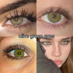 Green Eyes Color Palette, Types Of Green Eyes, Olive Colored Skin, Olive Green Eyes Aesthetic, Hetrochormia Eyes Brown And Green, Pretty Green Eyes Aesthetic, Striking Green Eyes, Green Eyes Subliminal, One Brown Eye One Green Eye