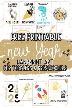 the new year printable for toddlers and preschoolers is shown in this poster