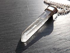 rough quartz crystal necklace raw crystal necklace by CrazyAssJD Silver Quartz Necklaces With Raw Stone, Silver Quartz Necklaces With Raw Stone Detail, Minimalist Silver Quartz Necklaces, Minimalist Silver Quartz Necklace, Rough Quartz, Raw Crystal Necklace, Quartz Crystal Necklace, Raw Crystal, Quartz Necklace