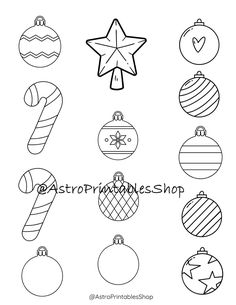 christmas ornaments coloring page for kids