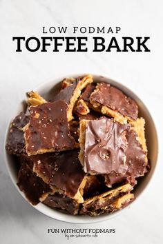 low fodmap toffe bark in a bowl