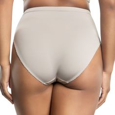 Our alluring high rise panties include a french cut with a pretty picot trim along the edge. The microfiber at center front and back keep you comfortable all day! This panty is made of very soft and comfortable microfiber with a very wide elastic waistband design to prevents roll down. It's a comfortable basic every day panty with extended size up to 3XL. Correct Bra Sizing, High Waisted Briefs, Minimiser Bra, Nude Bra, French Cut, Style Change, Plunge Bra, Bras And Panties, T Shirt Bra