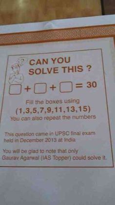 a sign that says can you solve this?