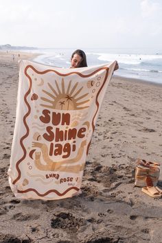 Sunshine Lagi Sarong Sand Brown Colour Bali Canggu Beach Shade, Denpasar Bali, Stroller Cover, Island Home, Sustainable Gifts, Hand Screen Printed, Money Gift, Summer Gift, Home Candles