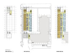 the plans for an office building with multiple floors