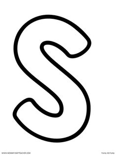 the letter s is shown in black and white