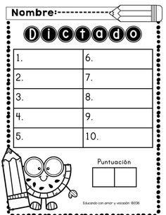 a spanish worksheet with numbers and pictures