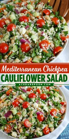 Mediterranean Chickpea Cauliflower Salad is a healthy, vegetable loaded salad that is perfect for the warmer months. Bring this salad to your next BBQ or picnic or make it ahead for your weekly meals. Make Ahead Mediterranean Meals, Cauliflower Salads, Loaded Salad, Healthy Lunch Salad, Mediterranean Chickpea, Side Salad Recipes