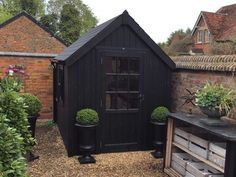 Black Sheds Gardens, Cool Sheds, Shed Ideas, Modern Shed