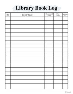 the library book log is shown in black and white