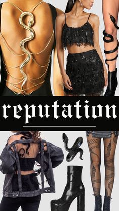 there are many different outfits and shoes on this page with the caption repuptation